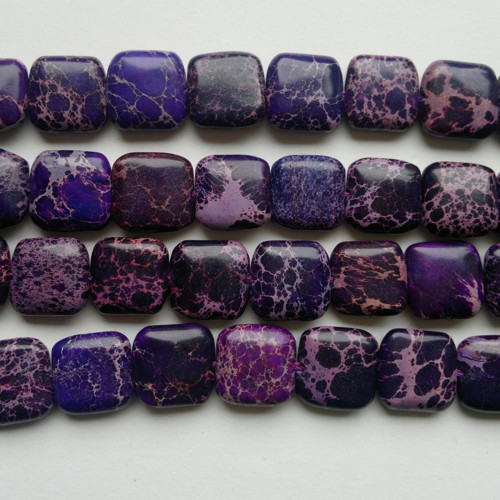 Jaspis 23 korálky 15 x 15 mm, 1 kus
