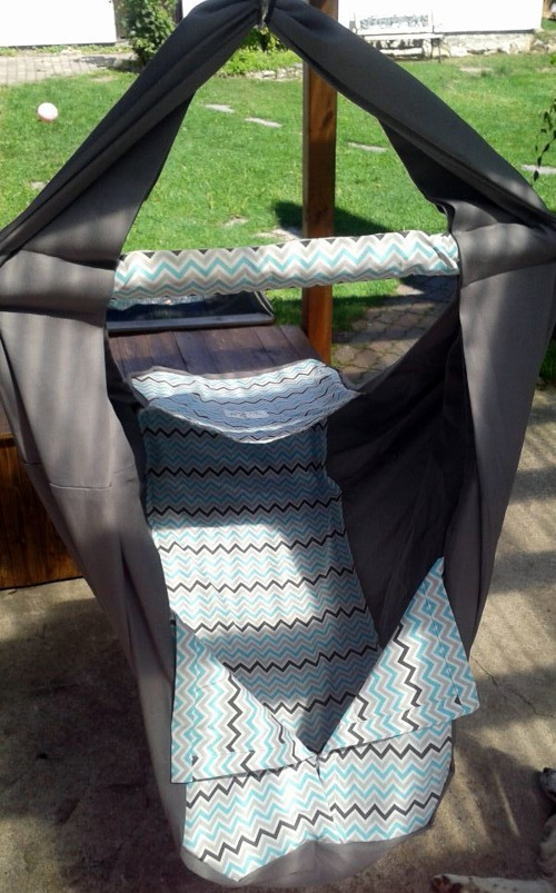 Hacka pro batolata-uzavírat;šedá+chevron — foto 1