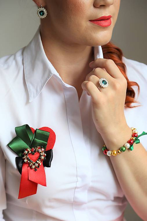 Christmas heart (brooch) — foto 1