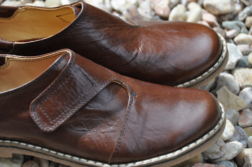 Kožené retro boty na suchý zip-Dark Brown — foto 1