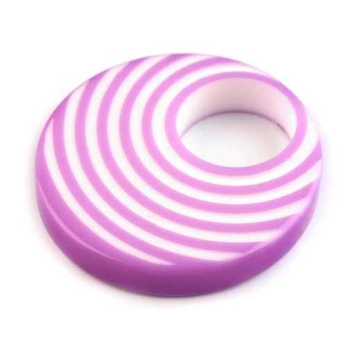Plastový donut 25 mm fialový lila 2 ks
