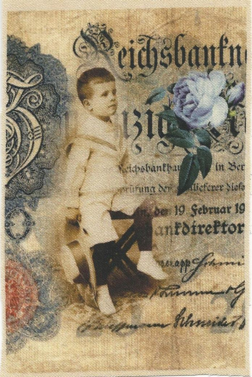 Bavlněná látka - panel 12,5 x 19 cm