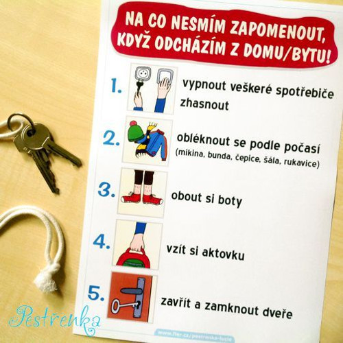 Na co nesmím zapomenout! - obrázková pomůcka