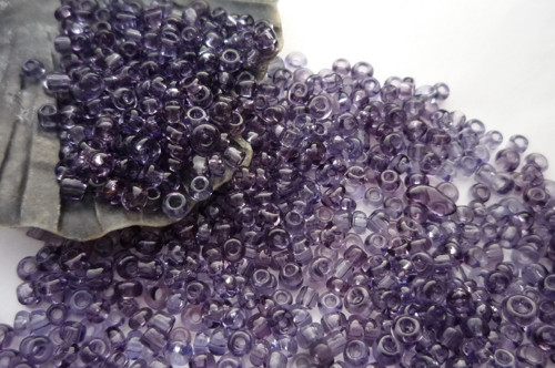 Rokajl 2 mm 20 g fialový průhledný