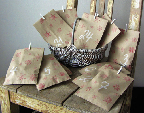 Recy - adventní pytlíky - červené vločky — foto 1