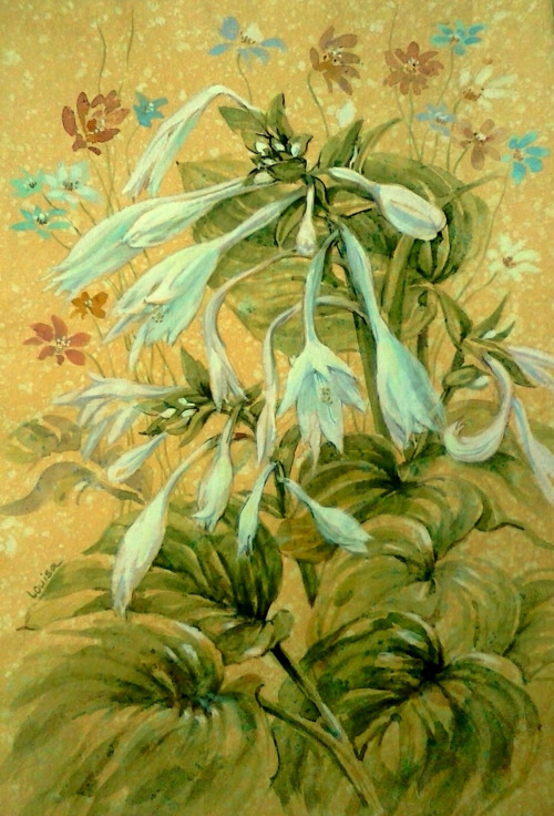 Bílá... - akvarel, kvaš 29,5x43 cm