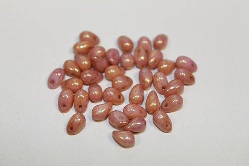 Slza - 4/6mm - bílá/červený listr - 60ks - 21kč
