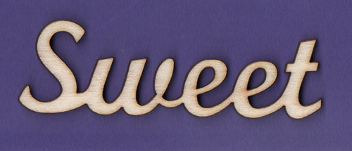 Dřevěný výřez, nápis, Sweet