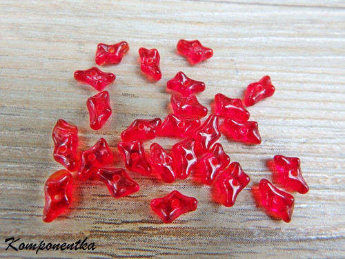 Červené korálky 4x7mm 50kusů