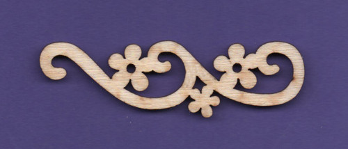 Dřevěný výřez, květina, ornament, spirála