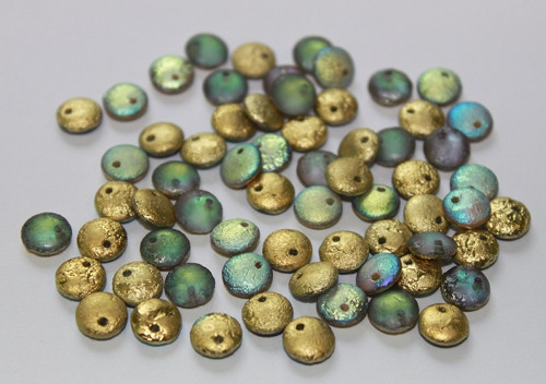 Čočka- 8mm- krystal/lept/golden rainbow- 30ks