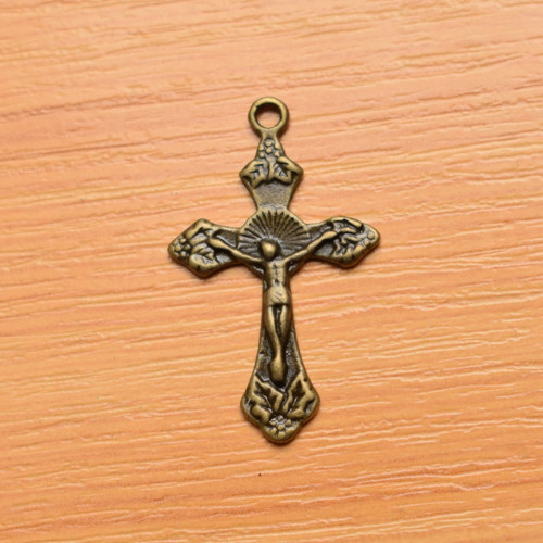 Křížek - starobronz - 33mm x 20mm