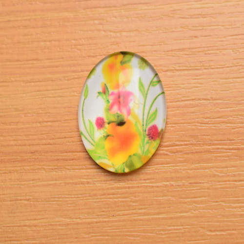 Skleněný kabošon - 25x18mm - 1 kus