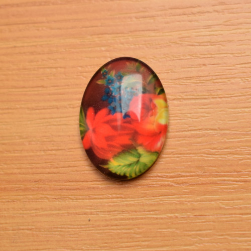 Skleněný kabošon - 25x18mm - 1 kus