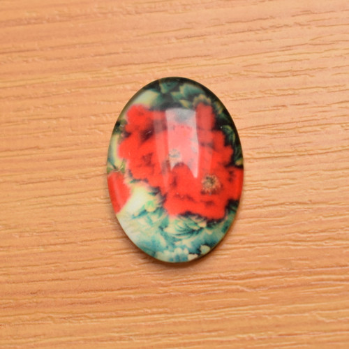 Skleněný kabošon - 25x18mm - 1 kus