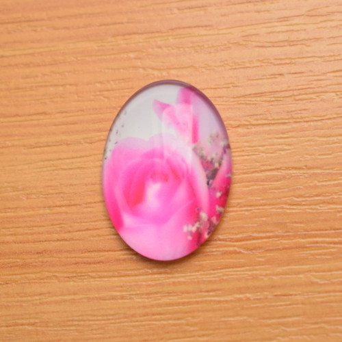 Skleněný kabošon - 25x18mm - 1 kus