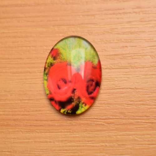 Skleněný kabošon - 25x18mm - 1 kus