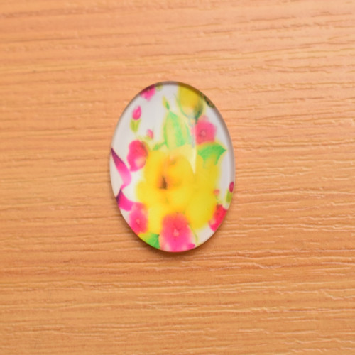 Skleněný kabošon - 25x18mm - 1 kus
