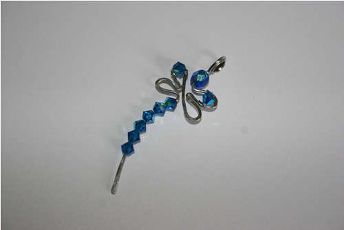 Přívěšek modrá Vážka - chirurgická ocel Swarovski
