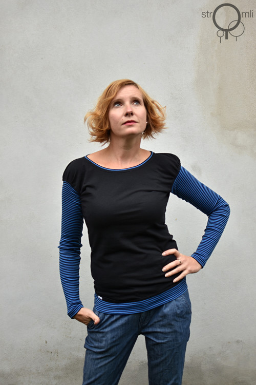 Černé lemované pruhem, vel. M — foto 1