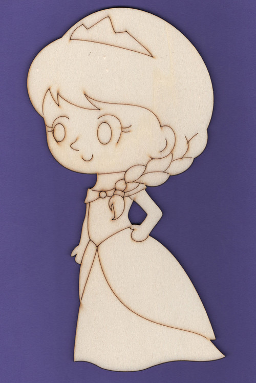 Dřevěné výřezy, princezna, 24,6 x 12,6 cm