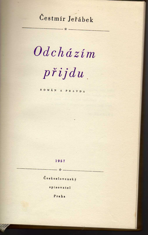 Odcházím, přijdu - Čestmír Jeřábek