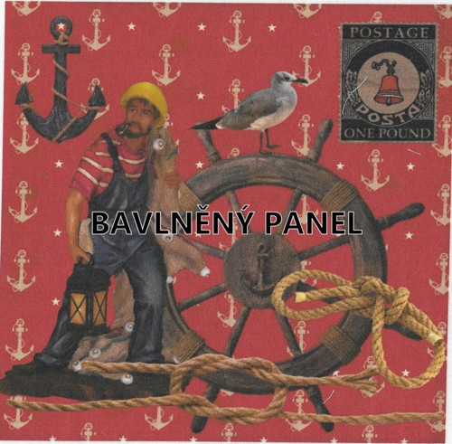 Bavlněná látka - panel 18,5 x 19 cm