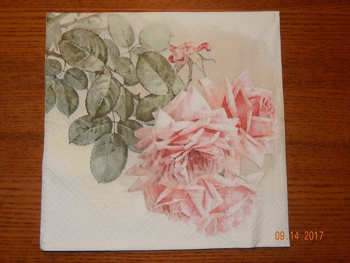Ubrousek na decoupage - růže velká, vintage