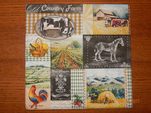 Ubrousek na decoupage - venkovský styl