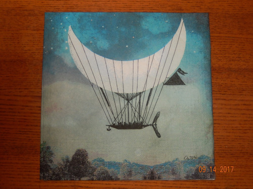 Ubrousek na decoupage - vzducholoď