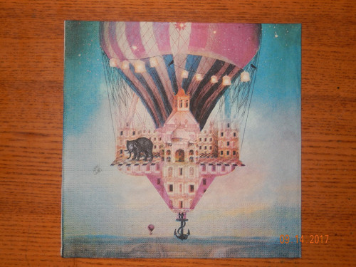 Ubrousek na decoupage - let balónem