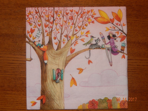 Ubrousek na decoupage - na stromě