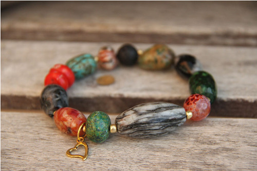 Boho náramok z minerálov mix — foto 1