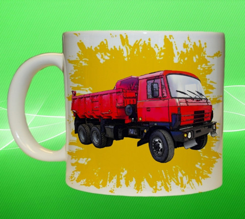 Hrneček s náklaďákem 815 žlutý