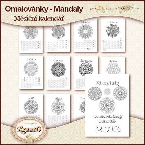 Kalendář - Omalovánky Mandaly 2019