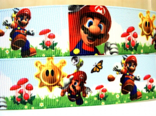 Stuha rypsová š.25 mm: Super Mario