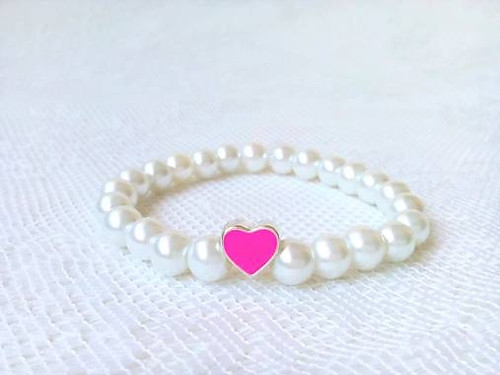 Fuchsia heart bracelet