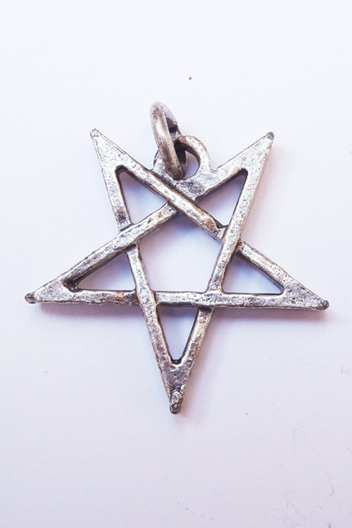 Přívěsek Pentagram - stříbro s patinou