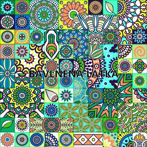 Bavlněná látka - panel 35 x 35 cm