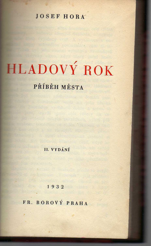 Hladový rok - Josef Hora