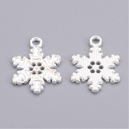 Přívěsek Vločka, 22x16mm (4ks) - platina