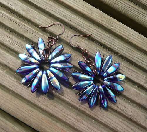 Naušnice " Dark blue marguaritas " — foto 1