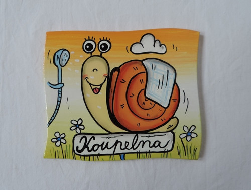 Cedulka na dveře-šnek-koupelna