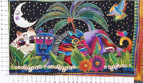 Mythical Jungle by Laurel Burch - zlatotisk panel — foto 1