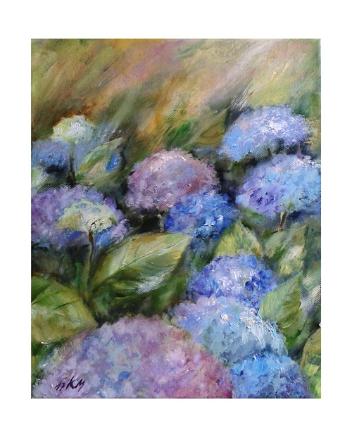 Hortenzie - olej na plátně 25x30 — foto 1