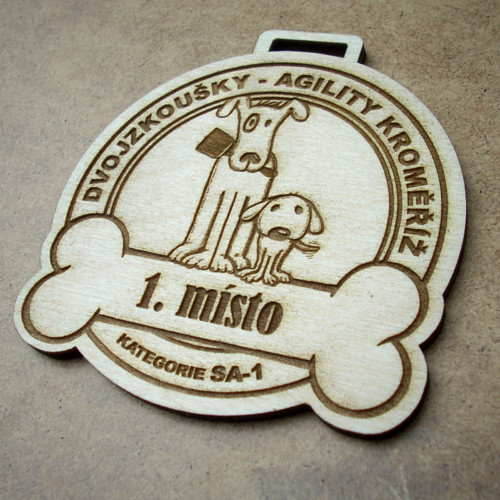Dřevěná Medaile "Dvojzkoušky Agility" Kv0130
