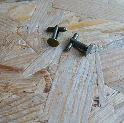 Manžetové Knoflíčky Bronzové S Ploškou 10 mm