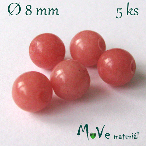 Jadeit - 8mm/5ks, korálový — foto 1