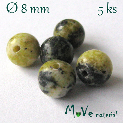 Tyrkys - 8mm/5ks, černožlutý — foto 1