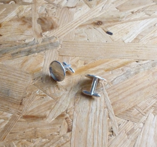MANŽETOVÉ KNOFLÍČKY STŘÍBRNÉ S LŮŽKEM 20 mm